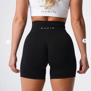 nvgtn black solid seamless shorts